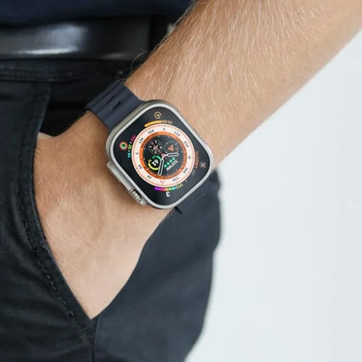 VONMÄHLEN Wave Band 2, Sportliches Silikon Ersatzarmband für Apple Watch, wasserabweisend, Navy – Bild 3