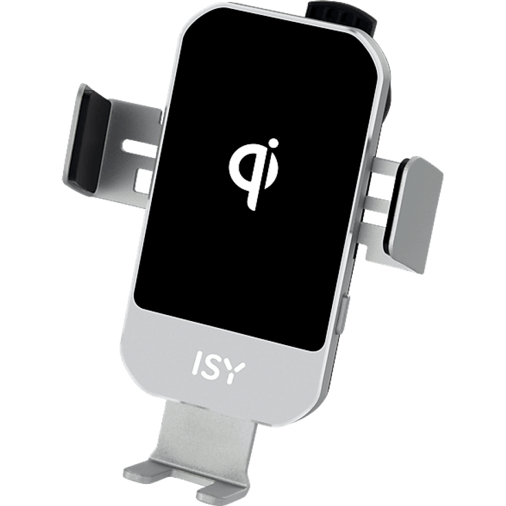 ISY ICC-5015 Kabelloses Smartphone Auto-Ladegerät, Universal, Silber