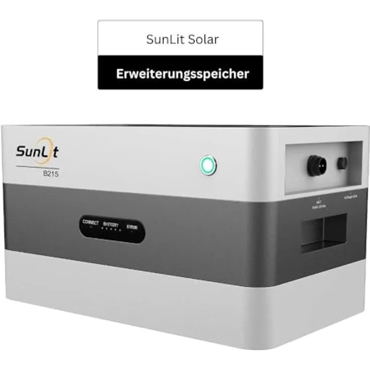 Sunlit Stromspeicher B215, 2150 Wh Solar Powerbank mit 2 MPPT und bis zu 1920 Watt Ausgangsleistung, erweiterbar für Balkonkraftwerke, Energie auch für die Nacht