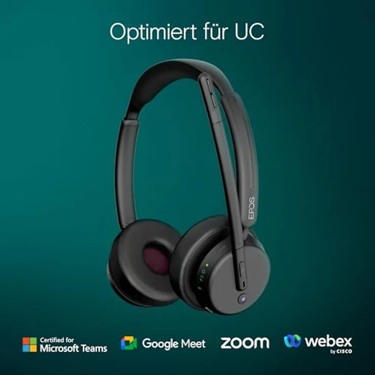 EPOS Impact 500 ANC, Kabelloses Headset mit aktiver Geräuschunterdrückung, Teams Zertifiziert, USB-C & USB-A, 35 Stunden Akkulaufzeit – Bild 4