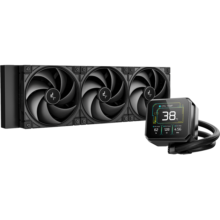 DeepCool SPARTACUS 360, AiO-Wasserkühlung mit 3x 120mm Lüftern, schwarzer Kühlkörper, für AMD AM5/AM4 und Intel LGA1700/1200/1151/1150/1155