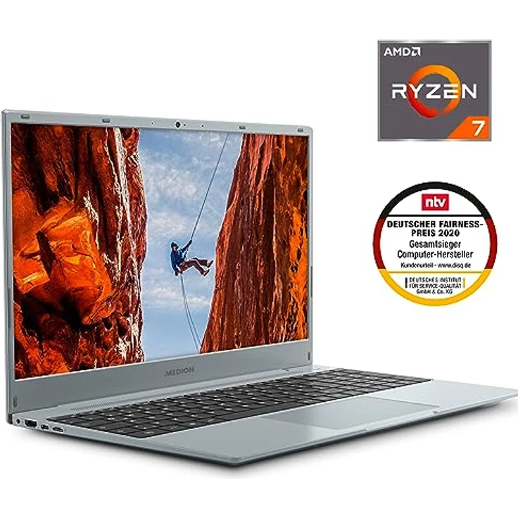 MEDION E15309 39,6 cm (15,6 Zoll) Full HD Notebook (AMD Ryzen 7 5700U, 16GB DDR4 RAM, 1TB PCIe SSD, Webcam, Win 11 Home) – Bild 2