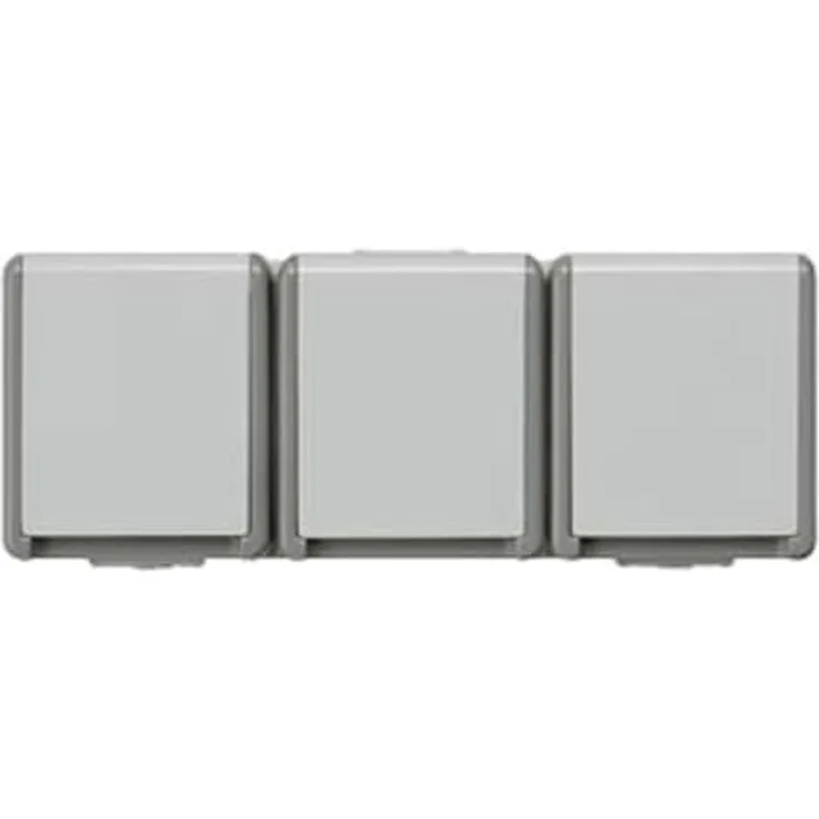 SIEMENS 5UB4731 DELTA Schuko-Steckdosenleiste, 3-fach waagerecht, Dunkelgrau/Hellgrau, IP 44, 250 V, 16 A