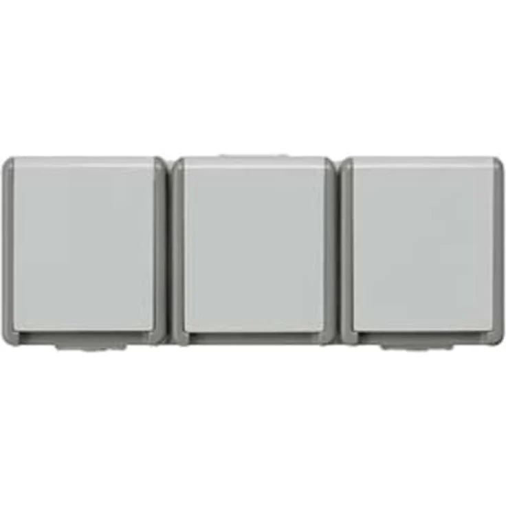 SIEMENS 5UB4731 DELTA Schuko-Steckdosenleiste, 3-fach waagerecht, Dunkelgrau/Hellgrau, IP 44, 250 V, 16 A