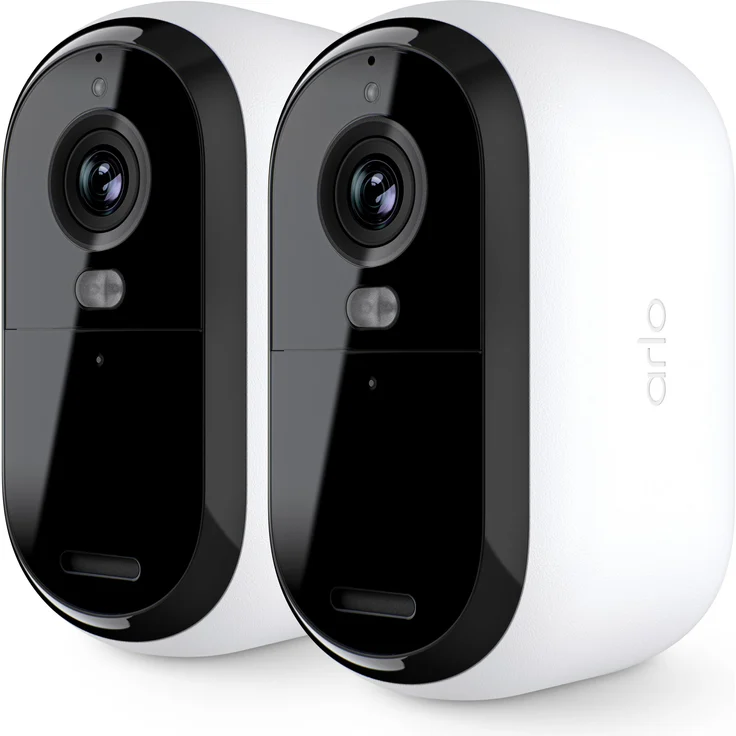 Arlo Essential 3 2K, Netzwerkkamera im 2er Set mit Farbnachtsicht und integriertem Scheinwerfer, WLAN und Zwei-Wege-Audio