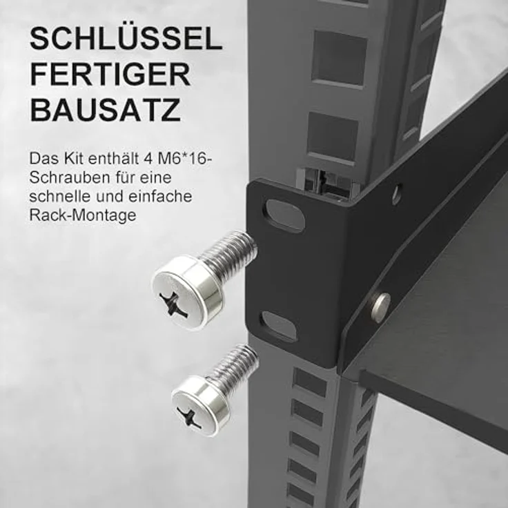 EXTRALINK 19 Zoll Fachboden 1HE, perforierter Rackboden für Netzwerkschrank, 250 mm Tiefe, 20 kg Tragkraft, schwarz – Bild 5