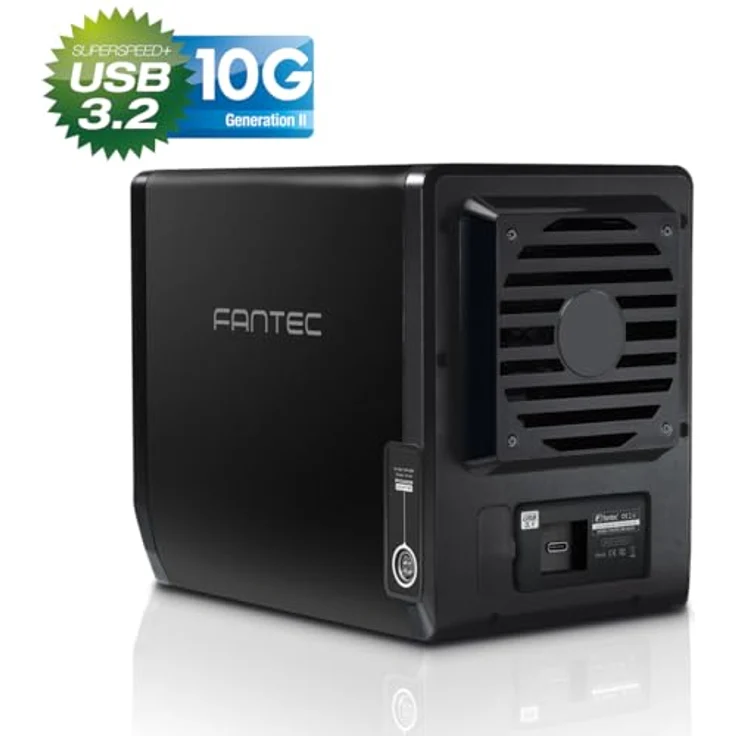 FANTEC QB-35U31 Externes 4-fach Festplattengehäuse (für 4x 8, 89 cm (3, 5 Zoll) SATA I-II-III Festplatten, USB 3.1 Generation II, Metallgehäuse) – Bild 3