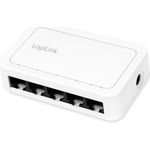LogiLink Professional 5-Port Gigabit Desktop Netzwerk Switch, 10/100/1000 Mbit/s, lüfterloses Design