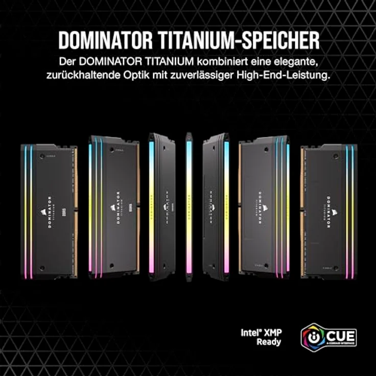 CORSAIR Dominator Titanium RGB DDR5 RAM 48GB (2x24GB) DDR5 7200MHz CL36 Intel XMP iCUE-Kompatibler Computerspeicher - Schwarz (CMP48GX5M2X7200C36) – Bild 2