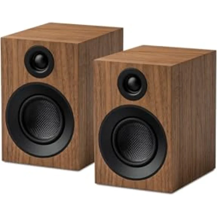 Pro-Ject Audio Systems Speaker Box 3 E Carbon, Kompakter audiophiler 2-Wege Regallautsprecher in Walnuss – Bild 1