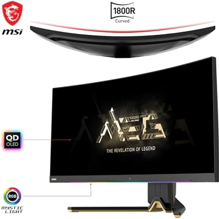 MSI MEG 342C QD-OLED 34 Zoll Curved Gaming Monitor - 175Hz / 0.03ms, 3440 x 1440 Quantum Dot OLED, 99.3% DCI-P3, DisplayHDR True Black 400, KVM, DP 1.4a, HDMI 2.1, USB Type-C – Bild 5