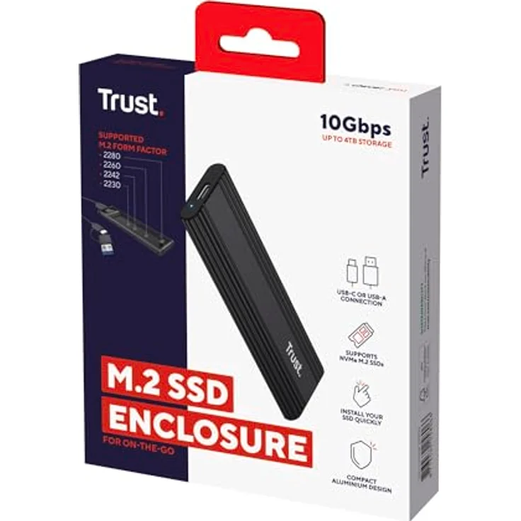 Trust USB-C-Gehäuse für M.2 SSD, ideal zur Festplattenaufbewahrung – Bild 18