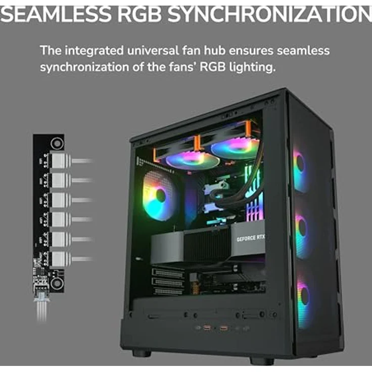 Cougar Airface Pure PRO Midi-Tower Gehäuse, ARGB, Weiss, für ATX, mATX und Mini-ITX, optimierte Kühlung und Seitenfenster – Bild 9