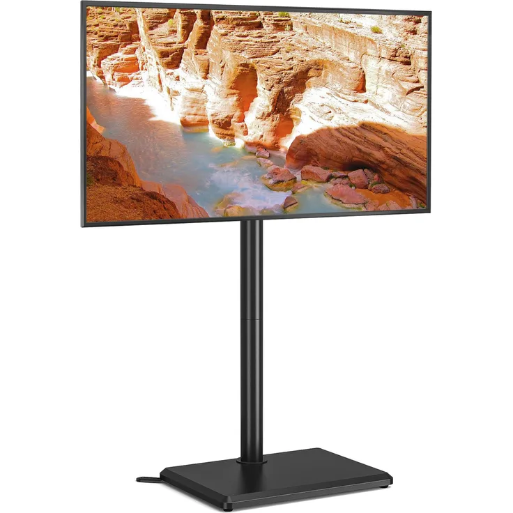 TVON TV Ständer für 32-55 Zoll Fernseher, höhenverstellbar und schwenkbar, max. VESA 400x400 mm, bis 40 kg, schwarz