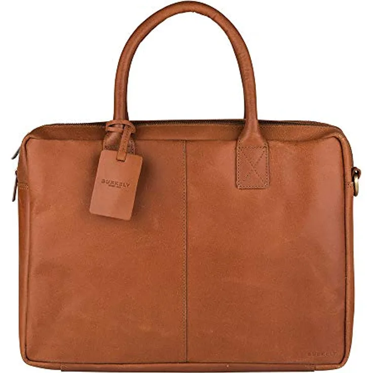 Burkely Vintage Taylor Aktentasche, 100% Leder mit Laptopfach, 40 cm, braun