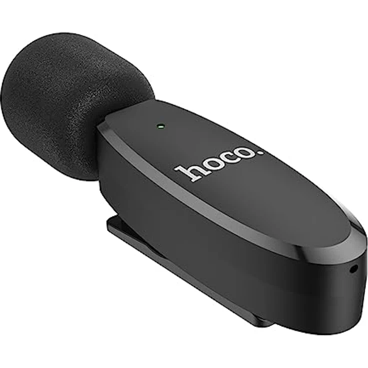 Hoco L15 - Crystal Lavalier Digitales Mikrofon, kabellos, mit Typ-C-Stecker, Nutzungszeit: bis zu 6 Stunden, kompatibel mit Huawei Xiaomi OnePlus Oppo - Schwarz – Bild 4