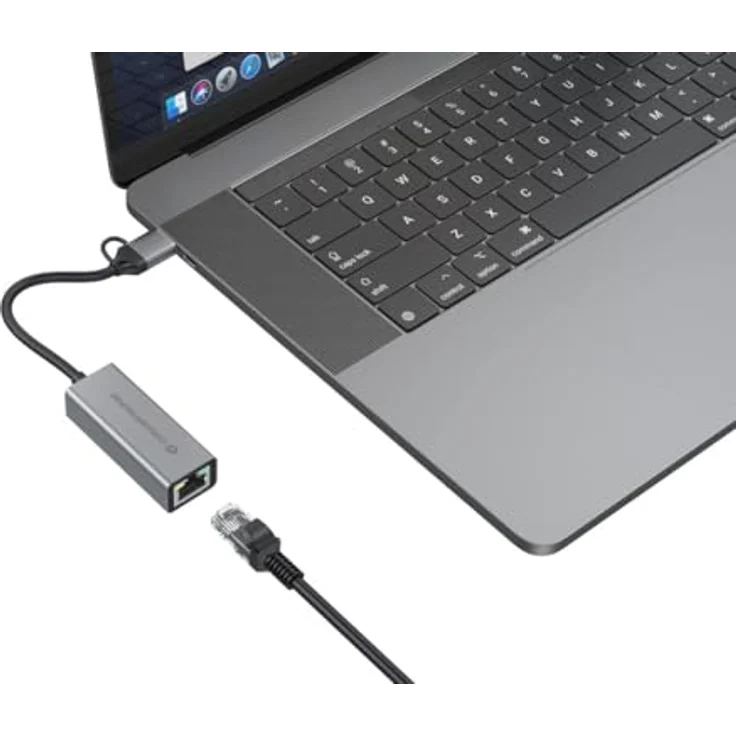 Conceptronic USB 3.2 Gen 1 zu RJ45 Adapter, Gigabit Ethernet Netzwerkadapter, grau – Bild 5