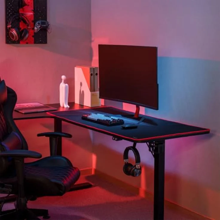 LogiLink ID0216 XXXL Gaming Mauspad, 120 x 60 x 0,3 cm, ultraglatter Stoff, für optische und Laser-Mäuse, rutschfeste Unterseite, schwarz – Bild 3