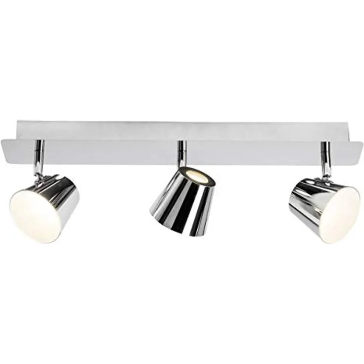 Brilliant Torsion LED Spotbalken 3 flg Deckenstrahler schwenkbar Lichtauslass zweiseitig chrom 1950 Lumen, LED integriert, energiesparend und langlebig