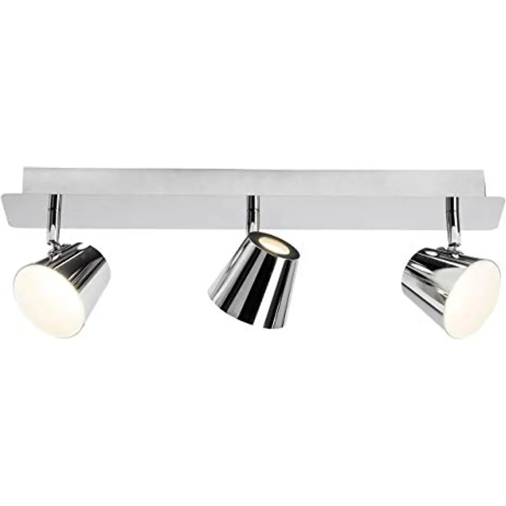 Brilliant Torsion LED Spotbalken 3 flg Deckenstrahler schwenkbar Lichtauslass zweiseitig chrom 1950 Lumen, LED integriert, energiesparend und langlebig – Bild 1