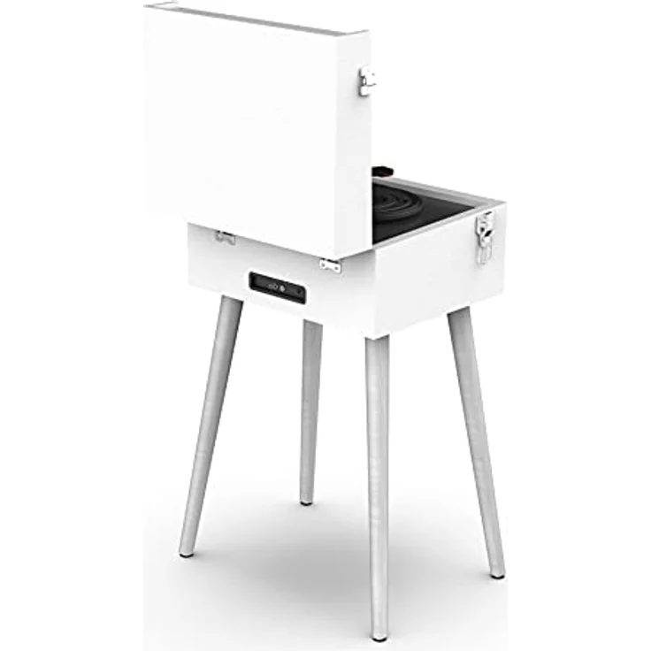 RYGHT Alto Lautsprecher kabellos und Plattenspieler Vinyl auf Standfüßen, Weiß – Bild 3