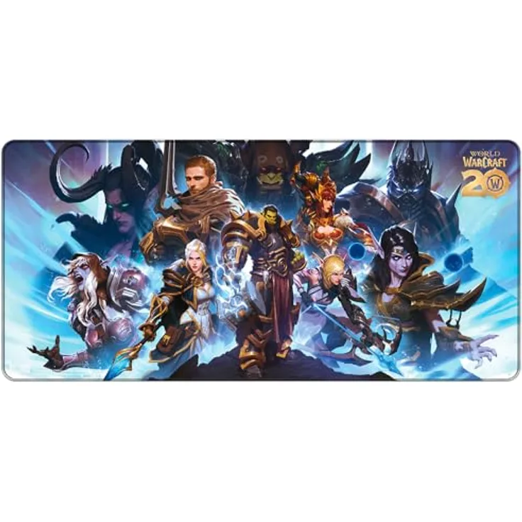 Dark Project World of Warcraft Gaming-Mauspad XL, 90 x 42 cm, wasserabweisend, rutschfeste Gummibasis, Midnight Artwork