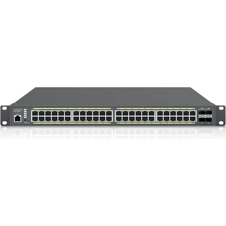 EnGenius ECS1552P Cloud Managed Switch 48-port GbE PoE af/at(+) 410W 4x10Gb SFP+ L2+, Grau