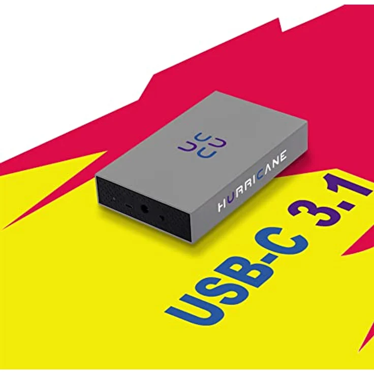"HURRICANE 3518C3 Externe Festplatte 2TB 3,5" USB-C Desktop Speicher mit Netzteil - Kompatibel mit PC, Laptop, PS4, PS5, Xbox - Windows, Mac, Linux - Aluminiumgehäuse, Ultraschnelle Datenübertragung" – Bild 5