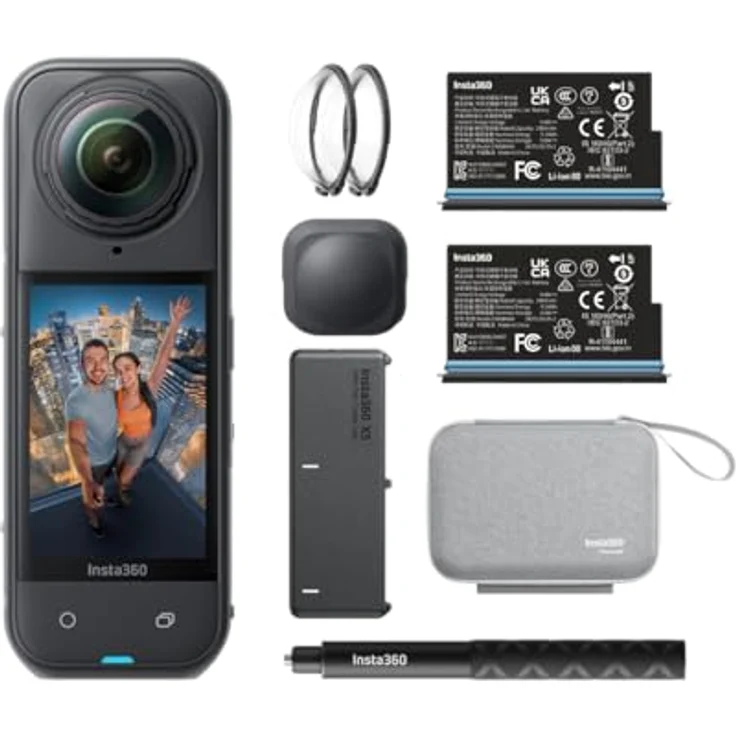 INSTA360 X5 Essentials Bundle, 360° Actioncam mit 8K Video, stoßfest und wasserdicht bis 15m, inkl. Zubehör – Bild 3