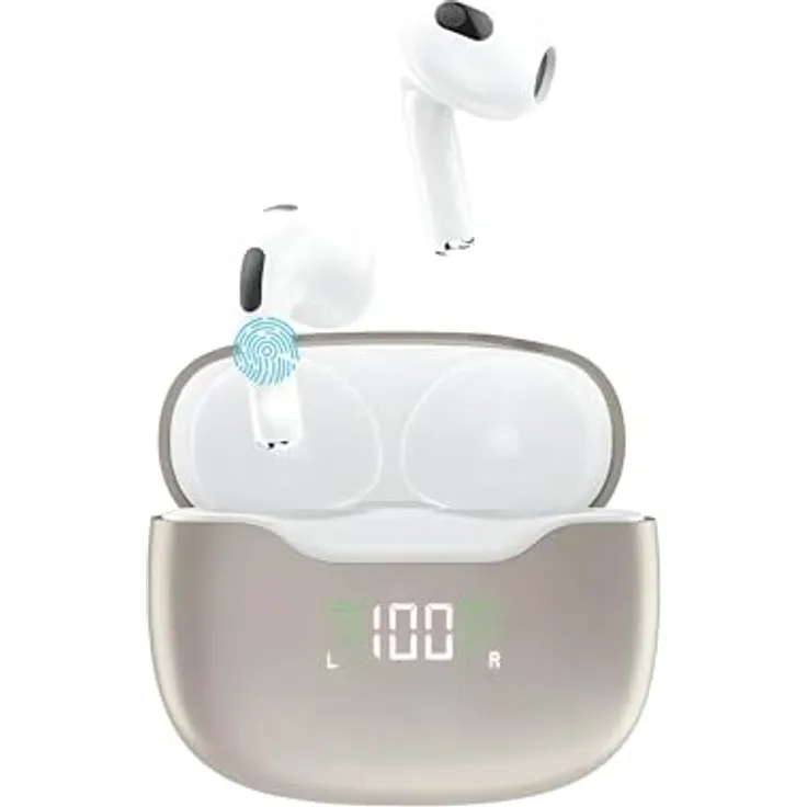 Dudao U15N Kabellose Kopfhörer, TWS, Bluetooth 5.1, Kopfhörer (35 mAh), Ladeetui (300 mAh), Weiß
