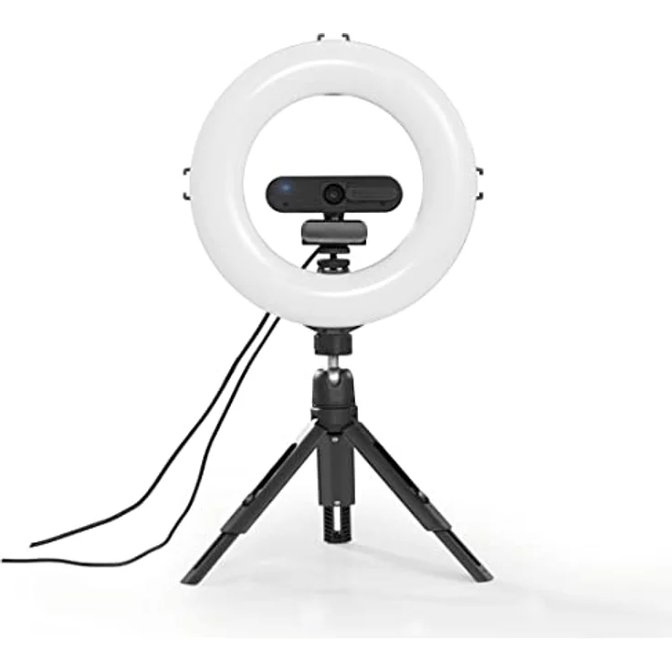 Hama LED Ringleuchte SpotLight Smart 80 II, dimmbar mit Stativ und Smartphonehalterung, Schwarz, 96 LEDs, Farbtemperatur 2100K/3000K/5500K – Bild 3