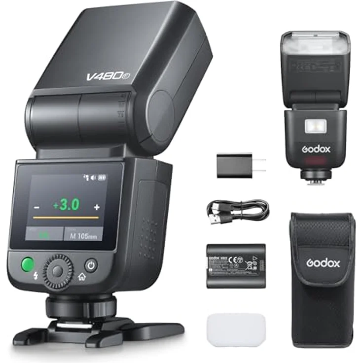 Godox V480 F, Blitzgerät mit Akku für Fujifilm, leistungsstarker Aufsteckblitz – Bild 1