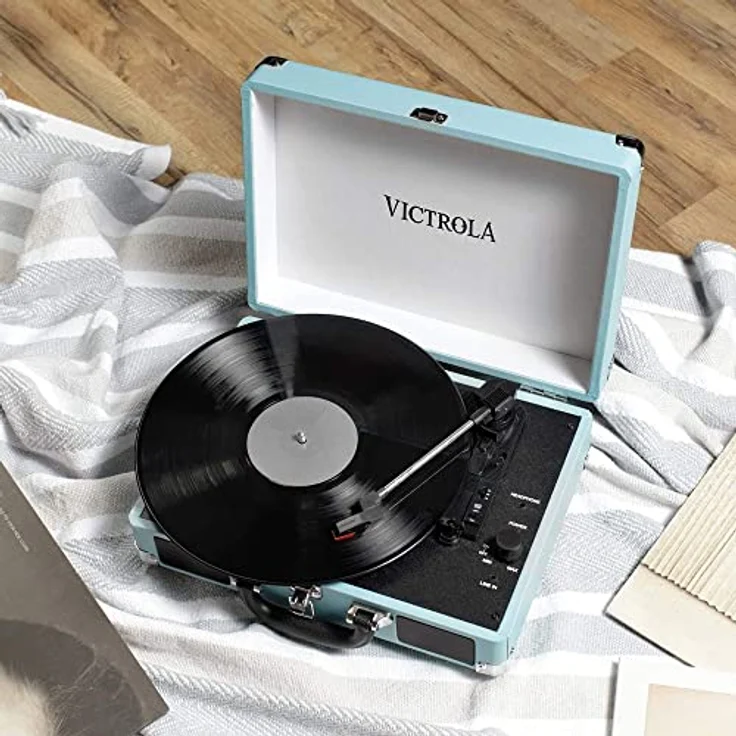 Victrola Suitcase Turntable 3-Gang Bluetooth Kofferplattenspieler - Türkis – Bild 7