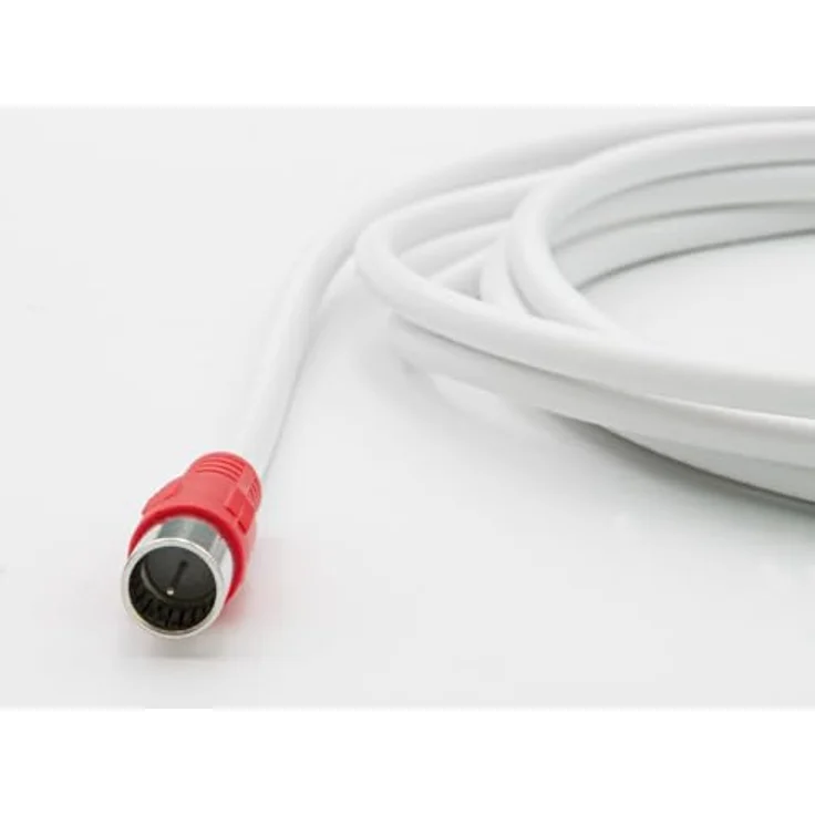 Maxtrack Quick F-Stecker gerade, SAT-Kabel mit Hochleistungsübertragung, weiß/rot – Bild 2
