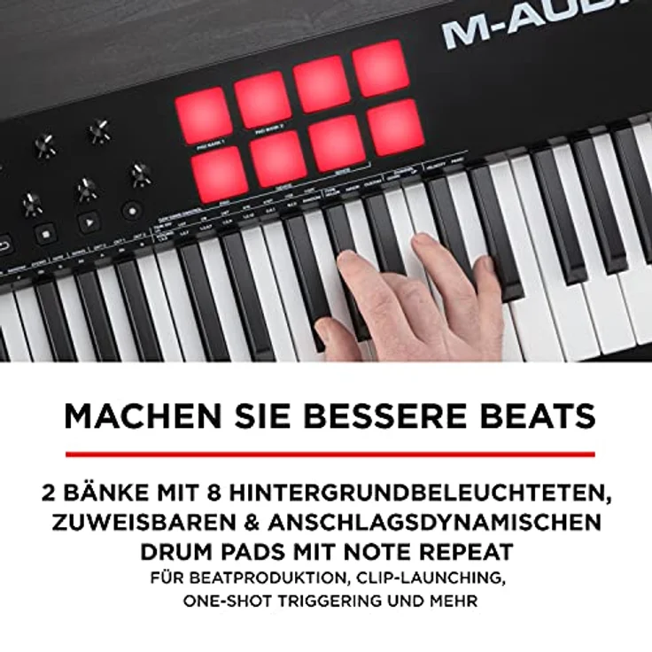 M-Audio Oxygen 61 V – 61-Tasten USB MIDI Keyboard Controller mit Beat Pads, Smart Chord & Scale Modi, Arpeggiator und Softwarepaket inklusive – Bild 5
