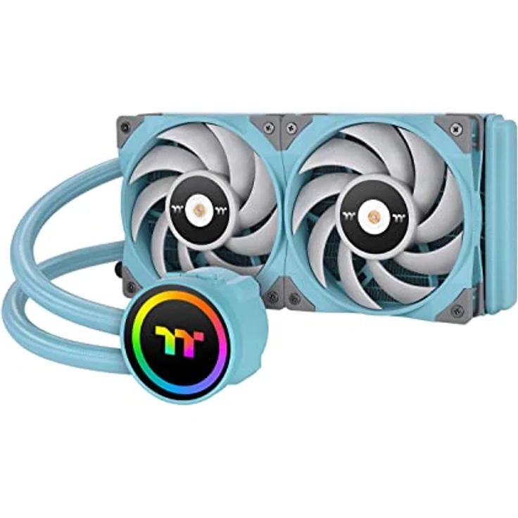 Thermaltake TOUGHLIQUID 240 ARGB Sync All-In-One Turquoise Wasserkühlung | 5V adressierbar | leise 120-mm-PWM-Lüfter | für Intel und AMD Sockel | LGA-1700 | türkis – Bild 1