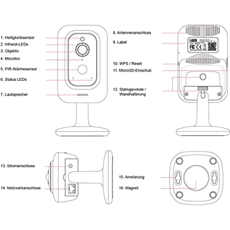 INSTAR IN-8401 2K+ Weiss - LAN/WLAN Überwachungskamera mit KI (AI) - IP Kamera - WPA3-2,4 und 5Ghz WiFi - 2-Wege Audio - PIR - Wärmesensor - Nachtsicht - 940nm unsichtbare LEDs - HomeKit - MQTT – Bild 2
