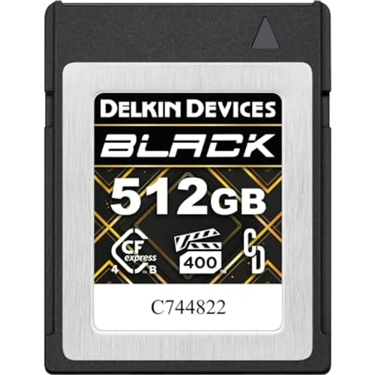 Delkin Devices Cfexpress™ Typ B 4.0 VPG400 Speicherkarte, Schwarz, 512 GB, High-Speed mit bis zu 3700 MB/s und VPG400 Zertifizierung für professionelle Fotografie und Videografie – Bild 1