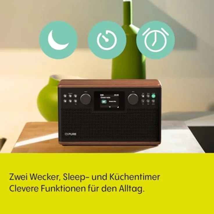 Pure Classic H6, digitales Stereo-Radio mit 30 W Stereoleistung, DAB+/FM, Bluetooth 5.3, Coffee Brown/Walnut – Bild 5