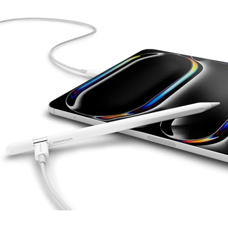 VONMÄHLEN Smart Pencil Eingabestift, weiß, mit Neigungssensitivität und Handballenerkennung, USB-C Ladefunktion, magnetische Befestigung – Bild 6