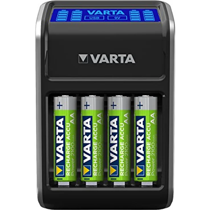 VARTA LCD Plug Ladegerät (für AA-AAA-9V und USB-Geräte) schwarz (Design kann abweichen) – Bild 2