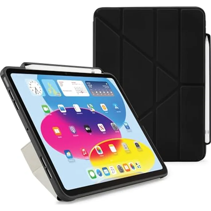 Pipetto Origami No3 Pencil Case, Tablet-Hülle für iPad 10,9" (10. Gen), antimikrobiell, abwischbar, 5 Standpositionen