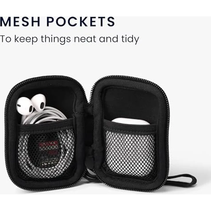 kwmobile In-Ear Kopfhörer Tasche - Neopren Cover Case - Innenmaße - Türkis Braun Mintgrün - Wasserabweisend - Kompatibel mit Airpods, Sony WF-1000XM4, Galaxy Buds, Huawei Freebuds 4i, JBL Tune 230 NC TWS, Jabra Elite 7 Pro – Bild 3