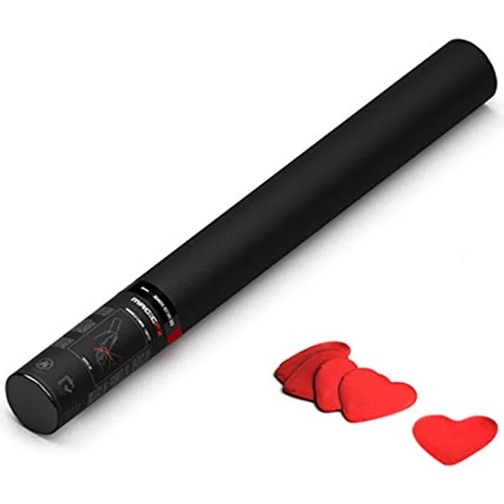Magic FX Handbetriebene Konfettikanone Herzen 50cm - Rot