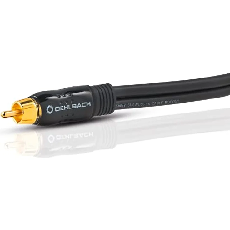 Oehlbach BOOOM | Y-Cinch Subwoofer-Kabel | 2x Cinch auf 1x Cinch | Audiokabel, OFC, rund, blau Anthrazit, 12.5 m – Bild 3