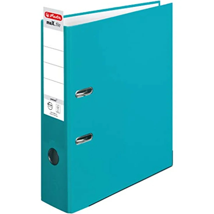 Herlitz Aktenordner maX.file protect A4 8cm türkis, Hebelmechanik mit extremer Zuhaltekraft, FSC-zertifiziert – Bild 3