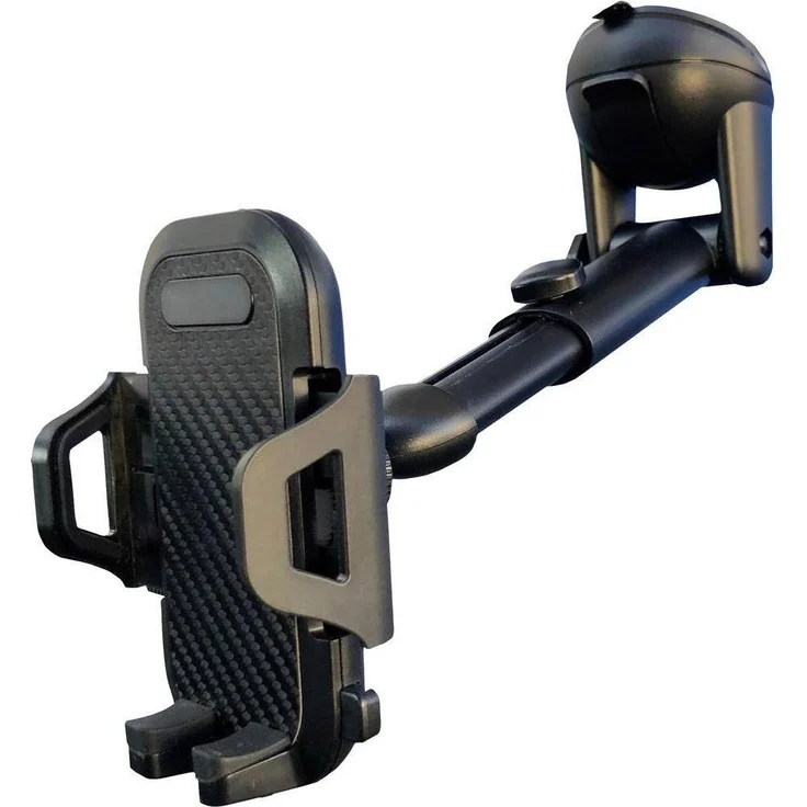 IWH 019262 Handy-Kfz-Halterung, Smartphone Halterung mit verstellbarem Schwanenhals und 360° drehbarer Kugelkopfkonstruktion, einfache Montage ohne Werkzeug