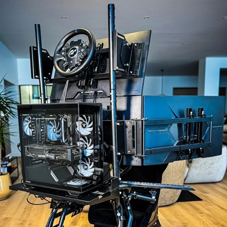 OPLITE R8/S8 Triple Screen Mount Erweiterungsset, für 3 Bildschirme bis 32", robuste Stahlstruktur, VESA-kompatibel – Bild 5
