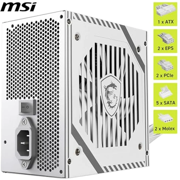 MSI MAG A650BNL, 650 W PC Netzteil mit militärisch inspiriertem Design, Weiss – Bild 6