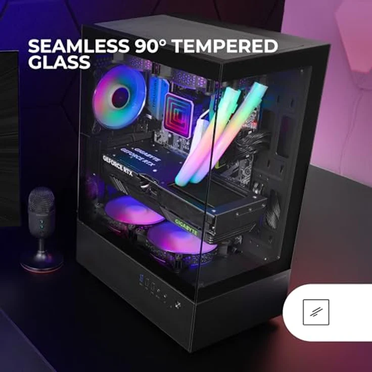 Mars Gaming MC-XO Semitorre ATX Doble Cristal Templado Ventilador FRGB 120mm Doble Cámara Negro, Gaming-PC Gehäuse mit Panoramaansicht und optimiertem Luftstrom – Bild 2